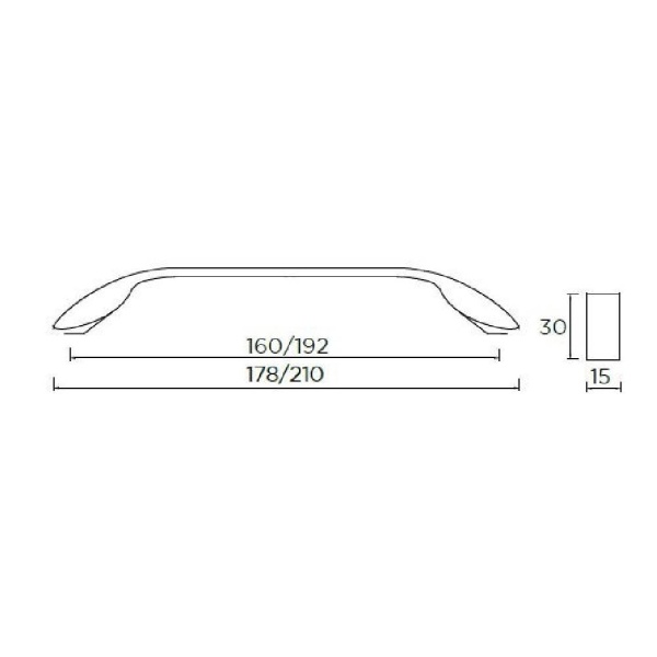 SEAMER D Cupboard Handle - 2 sizes - 2 finishes (PWS H1012.160 / H1013.192)